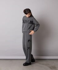 KJLAD01049 a.v.v KIDS(アー・ヴェ・ヴェ) [130-160]【裏起毛/ゆったりストレート/韓国コーデが叶う】サイドリボンスウェットパンツ ダークグレー