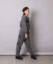 KJLAD01049 a.v.v KIDS(アー・ヴェ・ヴェ) [130-160]【裏起毛/ゆったりストレート/韓国コーデが叶う】サイドリボンスウェットパンツ ダークグレー