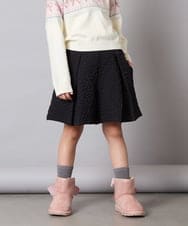 KJLAD03039 a.v.v KIDS(アー・ヴェ・ヴェ) [120-160]ふくれジャガードキュロット ブラック