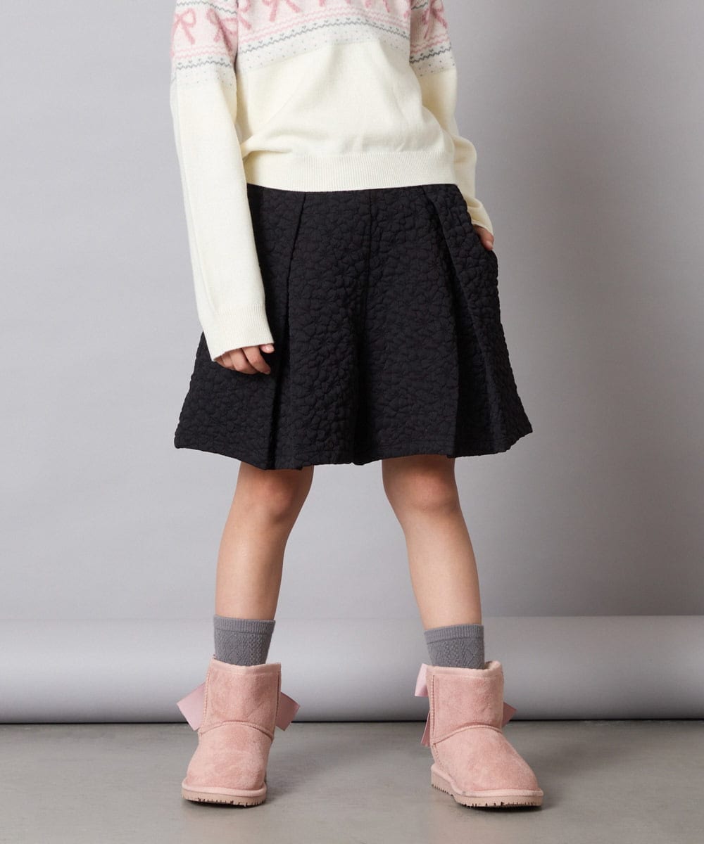 KJLAD03039 a.v.v KIDS(アー・ヴェ・ヴェ) [120-160]ふくれジャガードキュロット ブラック
