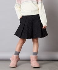 KJLAD03039 a.v.v KIDS(アー・ヴェ・ヴェ) [120-160]ふくれジャガードキュロット ブラック