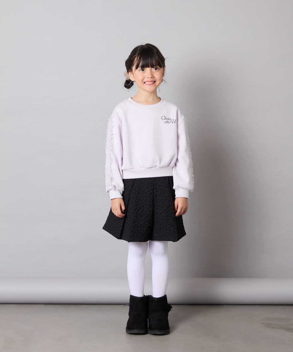 KJLAD03039 a.v.v KIDS(アー・ヴェ・ヴェ) [120-160]ふくれジャガードキュロット ブラック