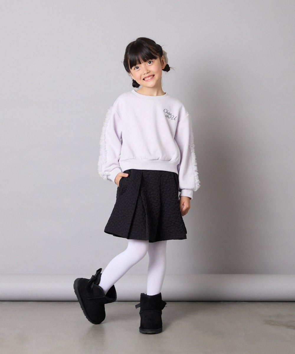 KJLAD03039 a.v.v KIDS(アー・ヴェ・ヴェ) [120-160]ふくれジャガードキュロット ブラック