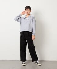 KJLAD04044 a.v.v KIDS(アー・ヴェ・ヴェ) [130-160]【裏起毛】ジャージストレートパンツ ブラック