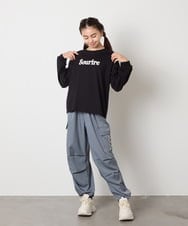 KJLAD37049 a.v.v KIDS(アー・ヴェ・ヴェ) 【大人気！/追加生産/裾が絞れる】[130-160]サイドレースアップカーゴパンツ ライトブルー