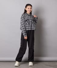 KJLAD37049 a.v.v KIDS(アー・ヴェ・ヴェ) 【大人気！/追加生産/裾が絞れる】[130-160]サイドレースアップカーゴパンツ ライトブルー