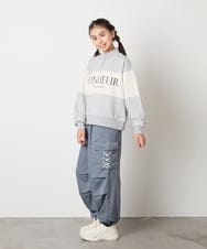 KJLAD37049 a.v.v KIDS(アー・ヴェ・ヴェ) 【大人気！/追加生産/裾が絞れる】[130-160]サイドレースアップカーゴパンツ ライトブルー
