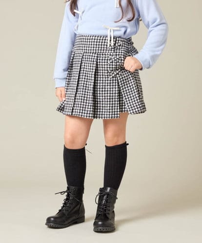 KJLAD38034  【大人気！追加生産/選べる素材】[110-160]レースアッププリーツスカパン