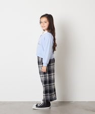 KJLAD41039 a.v.v KIDS(アー・ヴェ・ヴェ) [120-160]【定番人気！/取り外し可能サスペンダー/後ろゴムで楽ちん】サス付きチェックワイドパンツ ネイビー