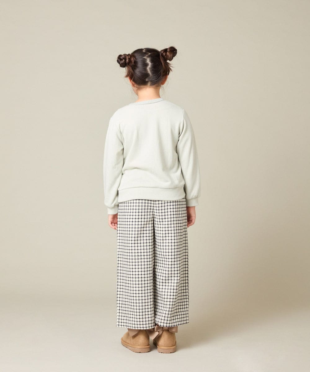 KJLAD41039 a.v.v KIDS(アー・ヴェ・ヴェ) [120-160]【定番人気！/取り外し可能サスペンダー/後ろゴムで楽ちん】サス付きチェックワイドパンツ ネイビー