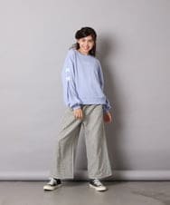 KJLAD41039 a.v.v KIDS(アー・ヴェ・ヴェ) [120-160]【定番人気！/取り外し可能サスペンダー/後ろゴムで楽ちん】サス付きチェックワイドパンツ ネイビー