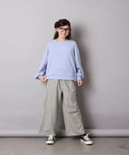 KJLAD41039 a.v.v KIDS(アー・ヴェ・ヴェ) [120-160]【定番人気！/取り外し可能サスペンダー/後ろゴムで楽ちん】サス付きチェックワイドパンツ ネイビー
