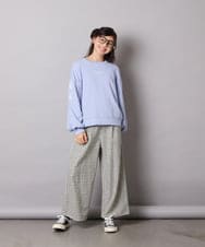 KJLAD41039 a.v.v KIDS(アー・ヴェ・ヴェ) [120-160]【定番人気！/取り外し可能サスペンダー/後ろゴムで楽ちん】サス付きチェックワイドパンツ ネイビー