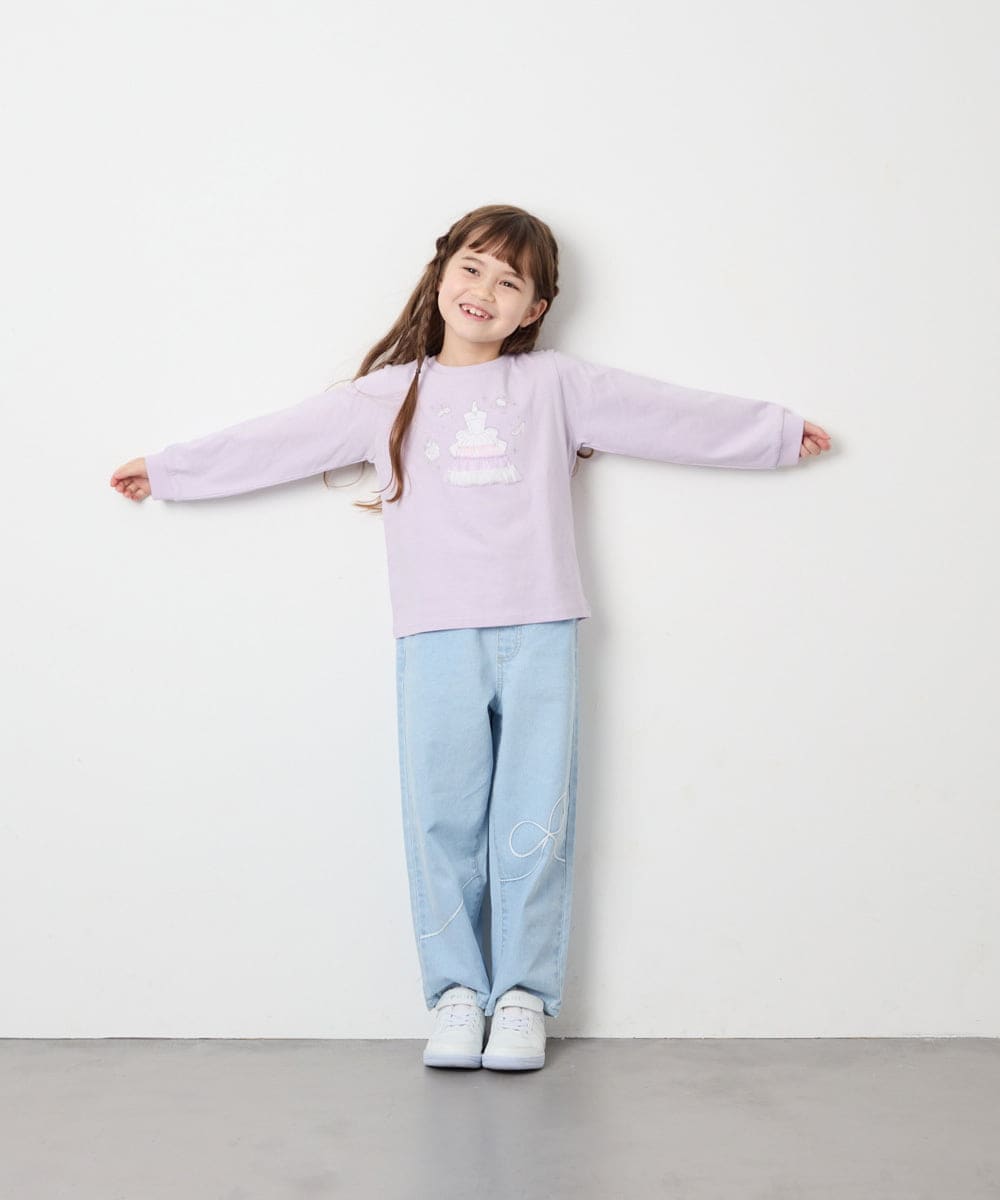 KJLAG02049 a.v.v KIDS(アー・ヴェ・ヴェ) [120-160]アソートデコデニムパンツ ライトブルー