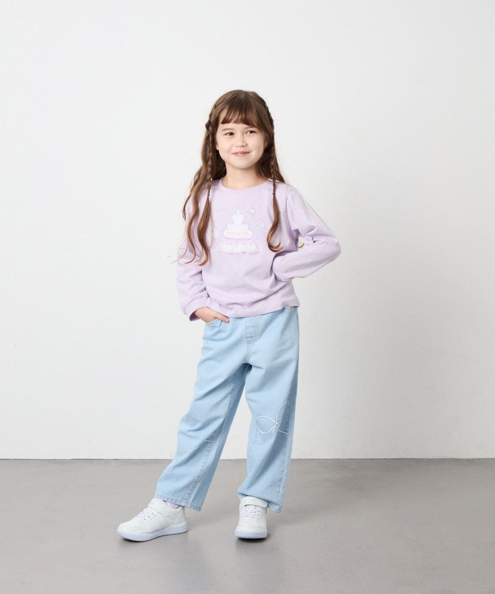 KJLAG02049 a.v.v KIDS(アー・ヴェ・ヴェ) [120-160]アソートデコデニムパンツ ライトブルー