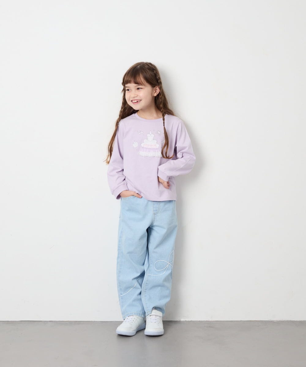 KJLAG02049 a.v.v KIDS(アー・ヴェ・ヴェ) [120-160]アソートデコデニムパンツ ライトブルー