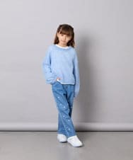 KJLAG02049 a.v.v KIDS(アー・ヴェ・ヴェ) [120-160]アソートデコデニムパンツ ブルー