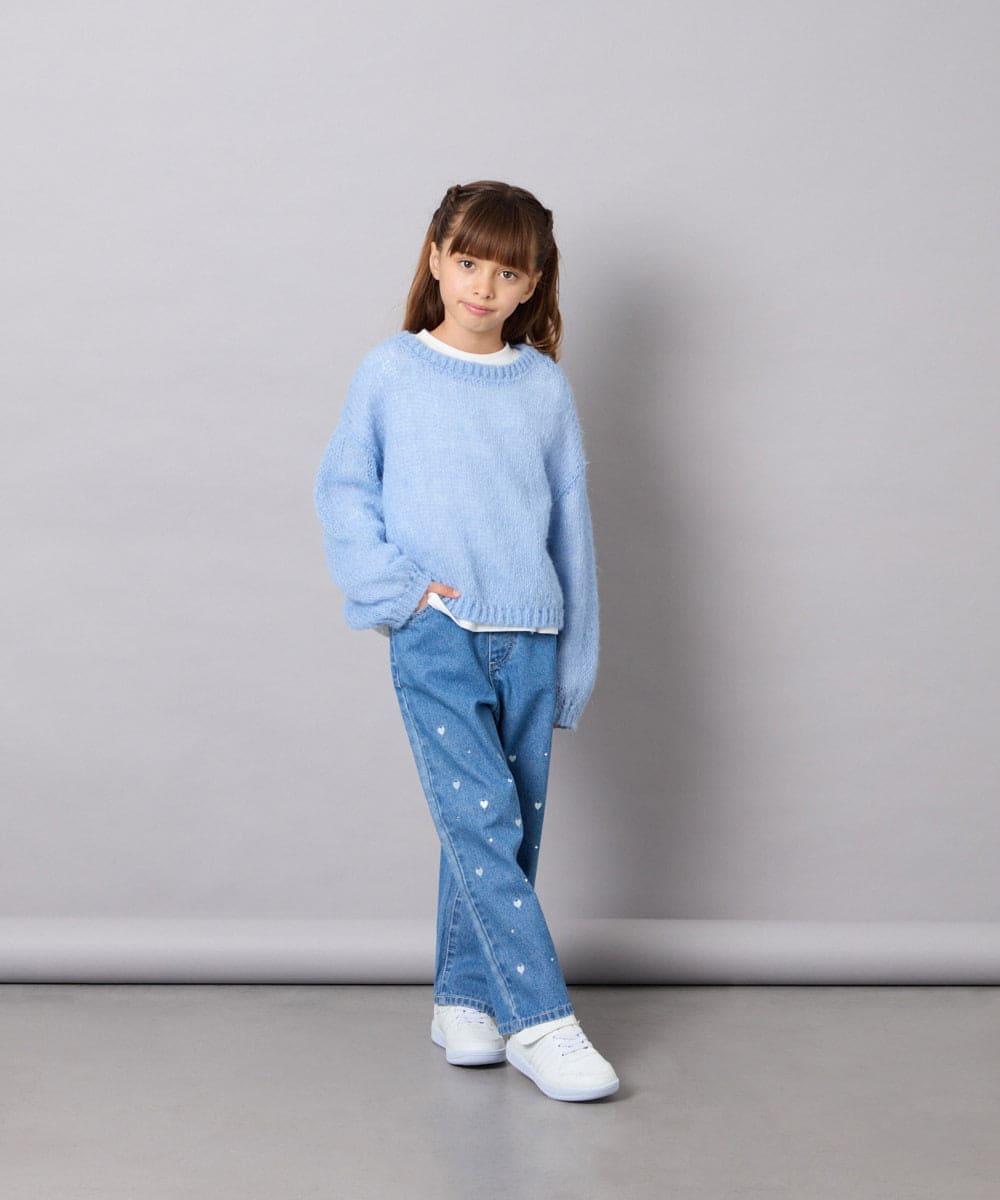 KJLAG02049 a.v.v KIDS(アー・ヴェ・ヴェ) [120-160]アソートデコデニムパンツ ブルー