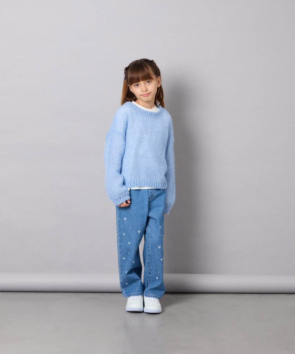 KJLAG02049 a.v.v KIDS(アー・ヴェ・ヴェ) [120-160]アソートデコデニムパンツ ブルー