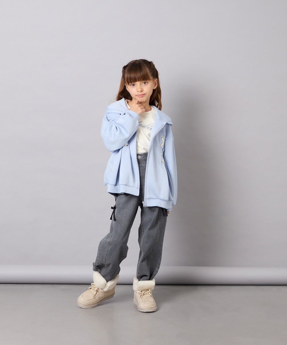 KJLAG02049 a.v.v KIDS(アー・ヴェ・ヴェ) [120-160]アソートデコデニムパンツ ダークグレー