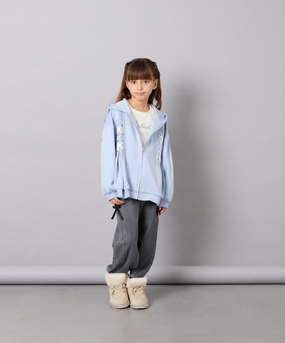 KJLAG02049 a.v.v KIDS(アー・ヴェ・ヴェ) [120-160]アソートデコデニムパンツ ダークグレー