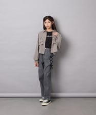KJLAG02049 a.v.v KIDS(アー・ヴェ・ヴェ) [120-160]アソートデコデニムパンツ ダークグレー