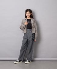 KJLAG02049 a.v.v KIDS(アー・ヴェ・ヴェ) [120-160]アソートデコデニムパンツ ダークグレー