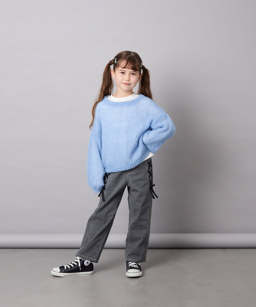 KJLAG02049 a.v.v KIDS(アー・ヴェ・ヴェ) [120-160]アソートデコデニムパンツ ダークグレー