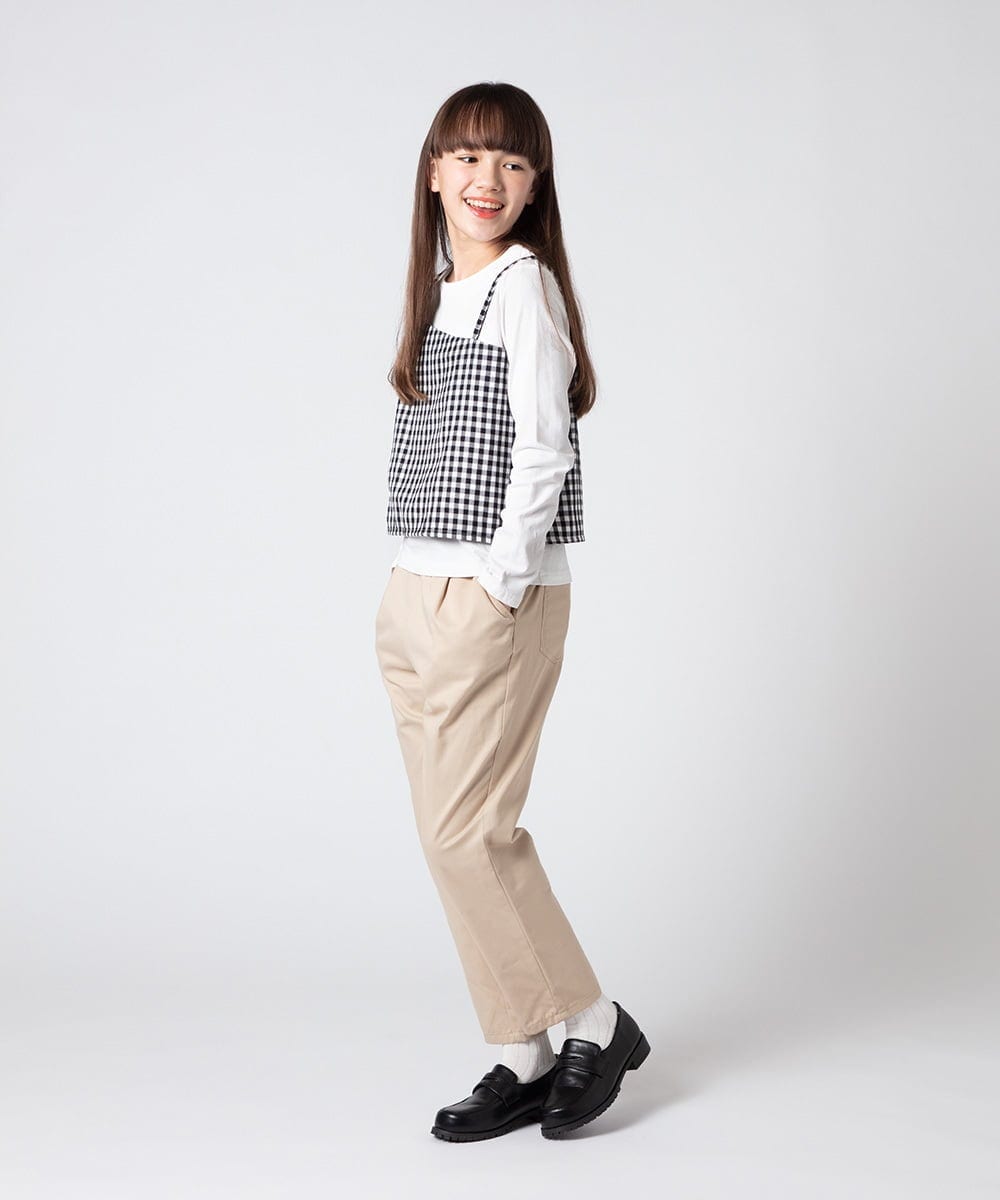 KJLET32039 a.v.v KIDS(アー・ヴェ・ヴェ) [140-150]【2WAY】サスペンダー付きテーパードパンツ デニム