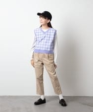 KJLET32039 a.v.v KIDS(アー・ヴェ・ヴェ) [140-150]【2WAY】サスペンダー付きテーパードパンツ デニム