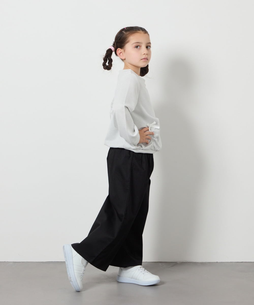 KJLFA26039 a.v.v KIDS(アー・ヴェ・ヴェ) [120-130]【接触冷感】サス付きワイドパンツ ブラック