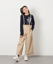 KJLFA26039 a.v.v KIDS(アー・ヴェ・ヴェ) [120-130]【接触冷感】サス付きワイドパンツ ブラック