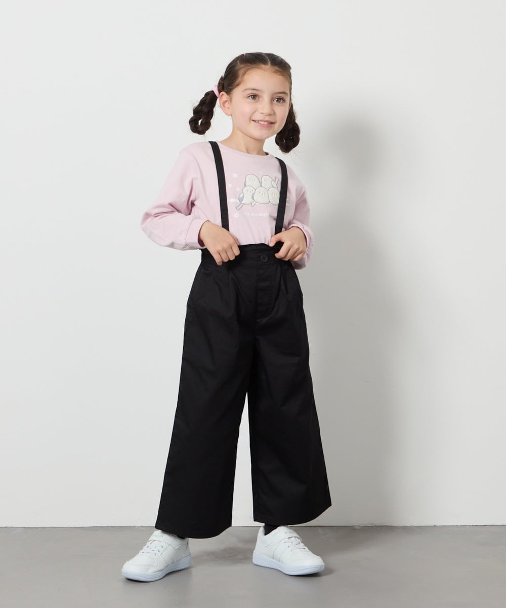KJLFA26039 a.v.v KIDS(アー・ヴェ・ヴェ) [120-130]【接触冷感】サス付きワイドパンツ ブラック