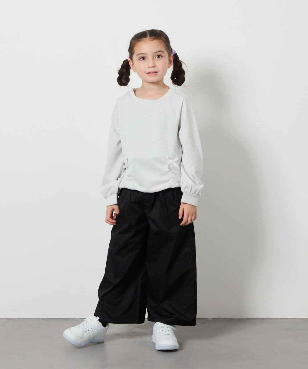 KJLFA26039 a.v.v KIDS(アー・ヴェ・ヴェ) [120-130]【接触冷感】サス付きワイドパンツ ブラック