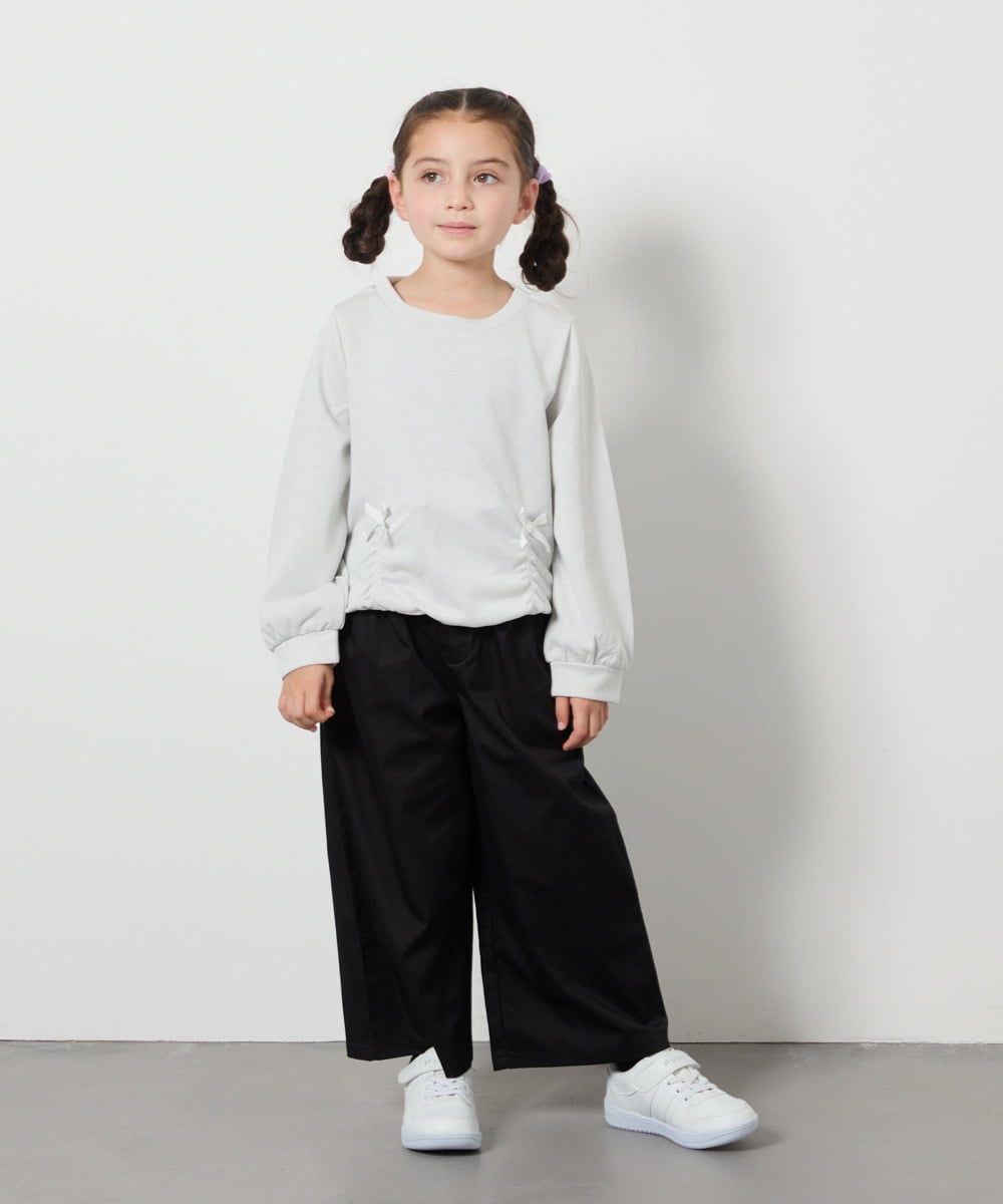 KJLFB26044 a.v.v KIDS(アー・ヴェ・ヴェ) [140-150]【接触冷感】サス付きワイドパンツ ブラック