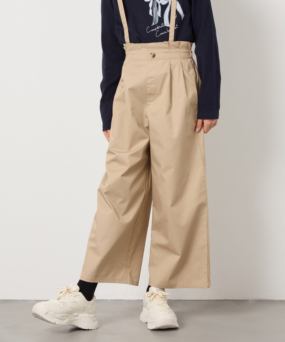 KJLFB26044 a.v.v KIDS(アー・ヴェ・ヴェ) [140-150]【接触冷感】サス付きワイドパンツ ブラック