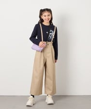KJLFB26044 a.v.v KIDS(アー・ヴェ・ヴェ) [140-150]【接触冷感】サス付きワイドパンツ ブラック