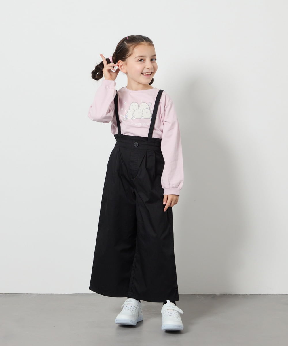 KJLFB26044 a.v.v KIDS(アー・ヴェ・ヴェ) [140-150]【接触冷感】サス付きワイドパンツ ブラック
