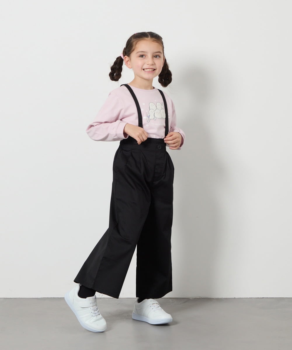 KJLFB26044 a.v.v KIDS(アー・ヴェ・ヴェ) [140-150]【接触冷感】サス付きワイドパンツ ブラック