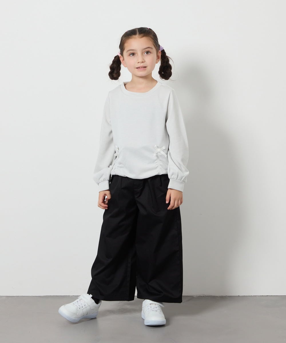 KJLFB26044 a.v.v KIDS(アー・ヴェ・ヴェ) [140-150]【接触冷感】サス付きワイドパンツ ブラック