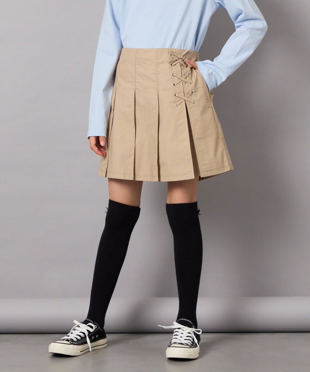 KJLFC27039 a.v.v KIDS(アー・ヴェ・ヴェ) [160]サイドレースアップスカパン ベージュ