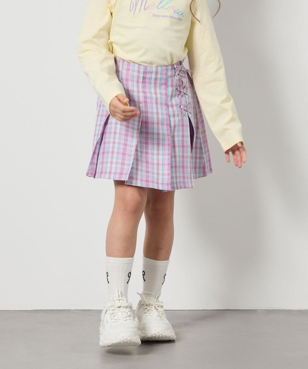 KJLFC27039 a.v.v KIDS(アー・ヴェ・ヴェ) [160]サイドレースアップスカパン ベージュ