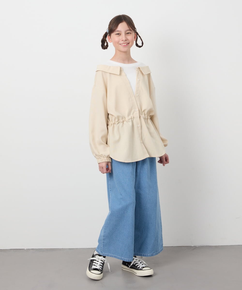 KJLFC39044 a.v.v KIDS(アー・ヴェ・ヴェ) 【接触冷感/ジメジメ対策】[160]タックワイドパンツ ライトブルー