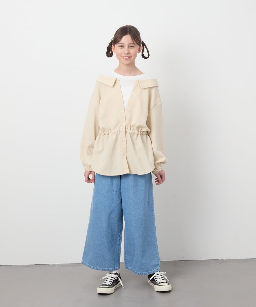 KJLFC39044 a.v.v KIDS(アー・ヴェ・ヴェ) 【接触冷感/ジメジメ対策】[160]タックワイドパンツ ライトブルー