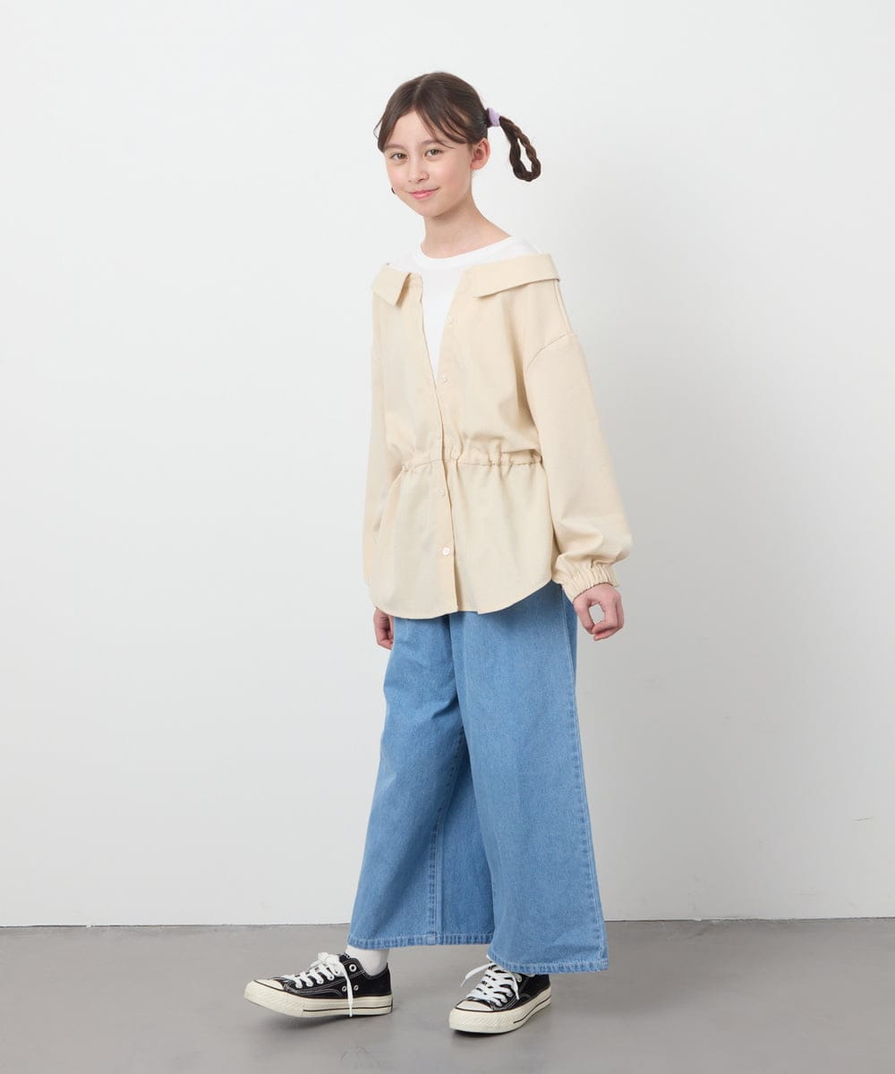 KJLFC39044 a.v.v KIDS(アー・ヴェ・ヴェ) 【接触冷感/ジメジメ対策】[160]タックワイドパンツ ライトブルー