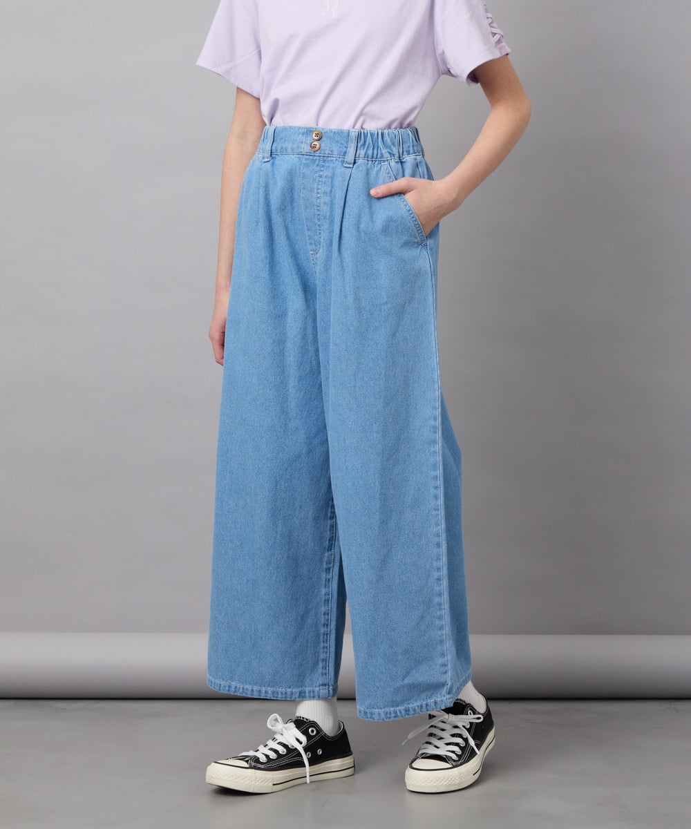 KJLFC39044 a.v.v KIDS(アー・ヴェ・ヴェ) 【接触冷感/ジメジメ対策】[160]タックワイドパンツ ライトブルー
