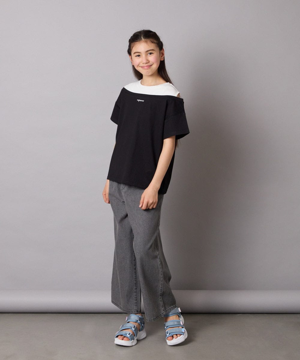 KJLFC39044 a.v.v KIDS(アー・ヴェ・ヴェ) 【接触冷感/ジメジメ対策】[160]タックワイドパンツ ライトブルー