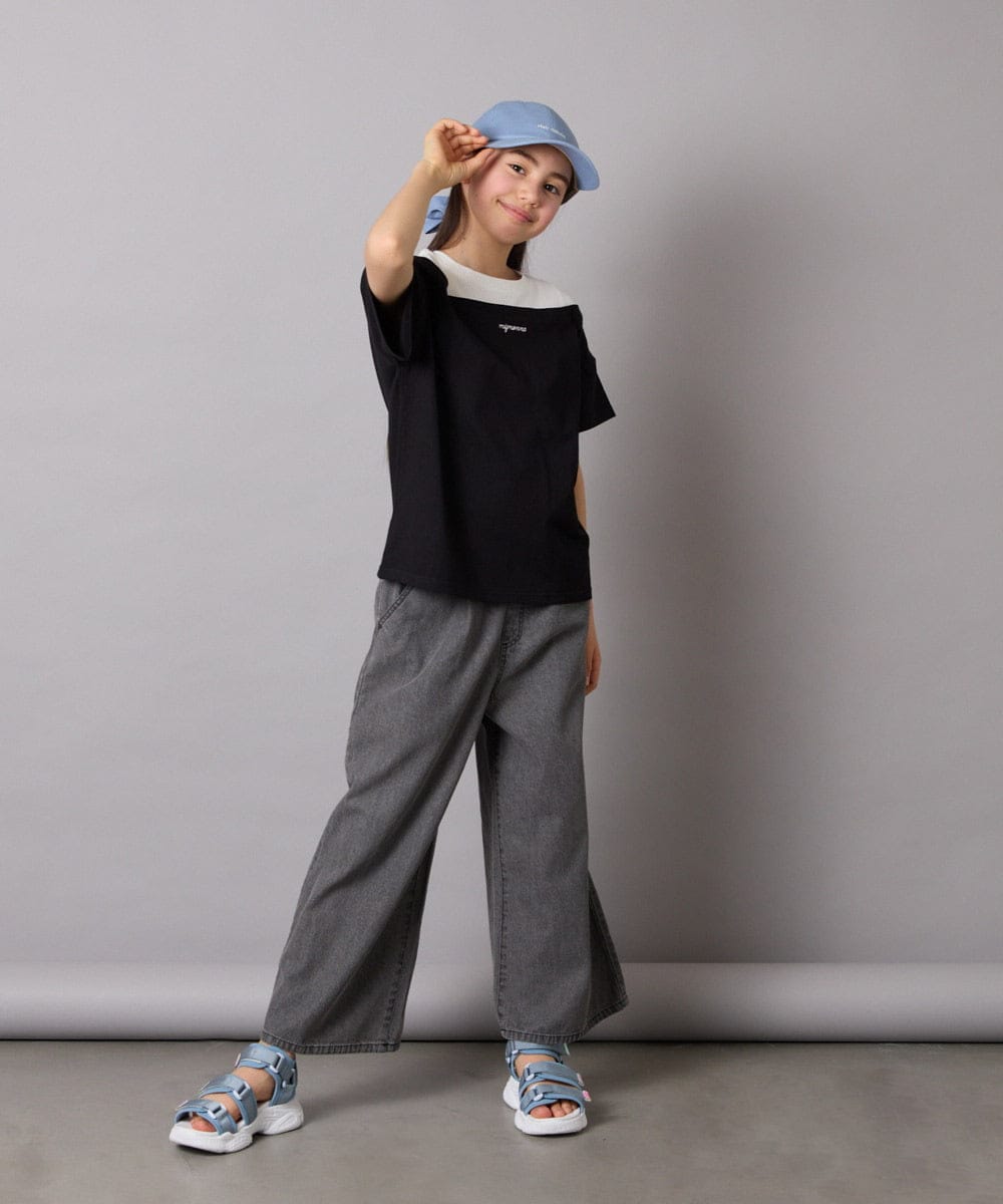 KJLFC39044 a.v.v KIDS(アー・ヴェ・ヴェ) 【接触冷感/ジメジメ対策】[160]タックワイドパンツ ライトブルー