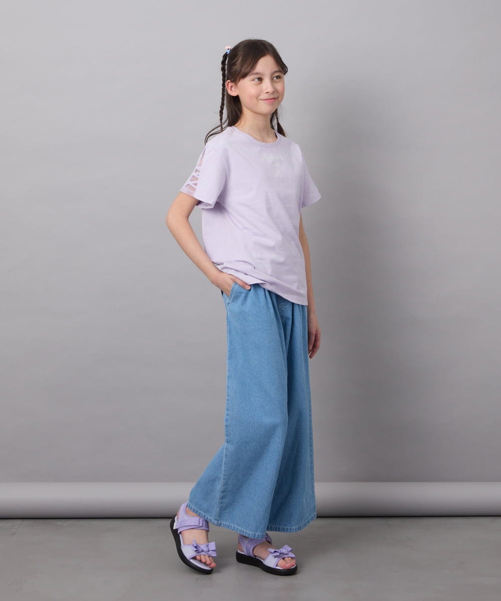 KJLFC39044 a.v.v KIDS(アー・ヴェ・ヴェ) 【接触冷感/ジメジメ対策】[160]タックワイドパンツ ライトブルー