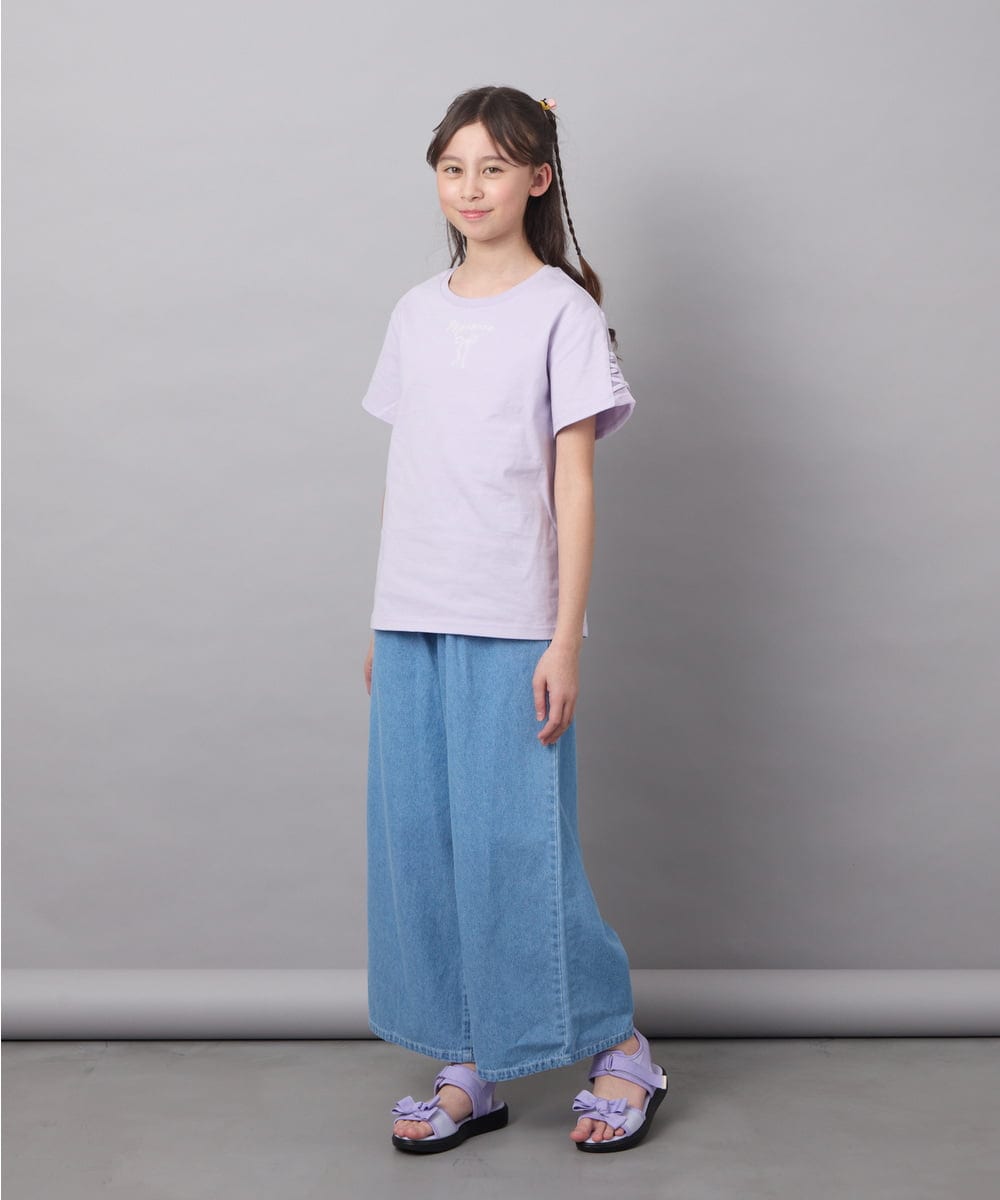KJLFC39044 a.v.v KIDS(アー・ヴェ・ヴェ) 【接触冷感/ジメジメ対策】[160]タックワイドパンツ ライトブルー